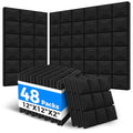48 Pack Acoustic Panels 12 x 12 x 2 Inches, Sound Proof Foam Panels for Wall