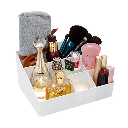 Home Organizer Bedside Table Organizer Makeup Organizer |Cosmetics Storage Box - 6 Compartments (White) - view 3