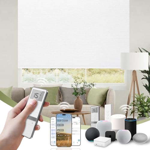 100% Blackout Motorized Blinds with Remote, Custom Roller Shades