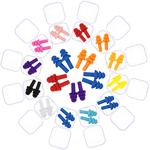 24 Pairs Ear Plugs Silicone Waterproof Reusable Earplugs, Vivid Colors