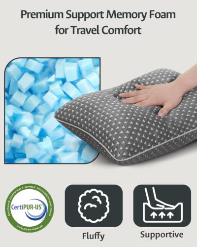 Small Cooling Memory Foam Pillows for Travel, Camping, Airplanes - view 4