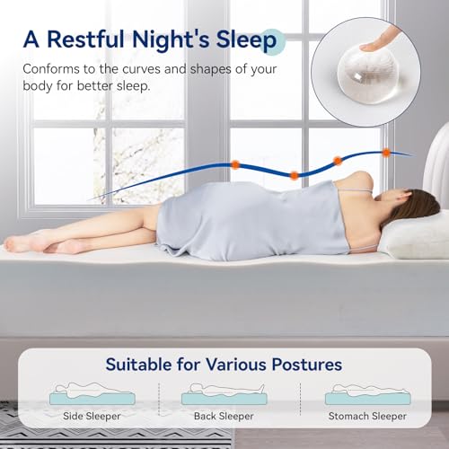 Memory Foam Mattress, Soft Plush Feel, Breathable, 12 Inch, Queen, White/Grey - view 5