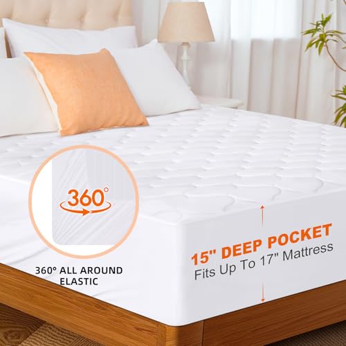 Electric Heated Mattress Pad Queen Size Dual Control, Fast Heating Bed Warmer with Deep Pockets, 9 Heat Settings & 10H Auto Shut Off, Machine Washable Mattress Cover, White 60"*80" - view 5