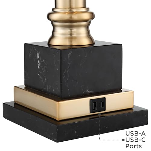 Georgetown 28 1/2" Tall Table Lamp USB Gold Brass Traditional Warm - view 5