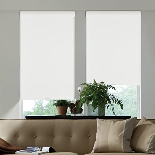 Custom Size White Cordless 100% Blackout Roller Shades for Windows - view 6