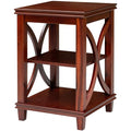 Solid Wood Square End Table, 16 x 16 x 24 Inch, Cherry