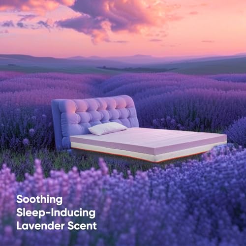 3-inch King Memory Foam Mattress Topper with Lavender Scent, Gel Infused Cooling Mattress Topper, Soft Mattress Topper for Sleeper Sofa, CertiPUR-US Certified - view 7