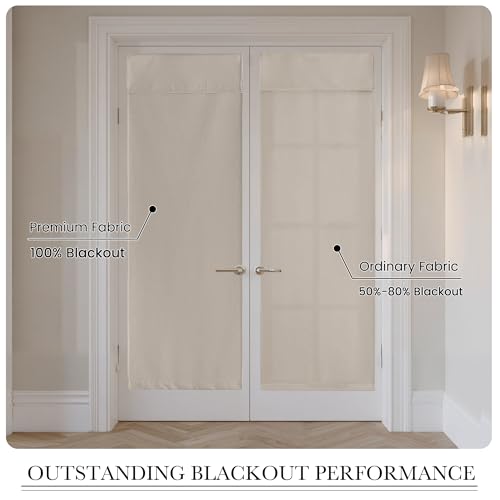 100% Blackout Linen French Door Curtain for Front Window Covering - view 3