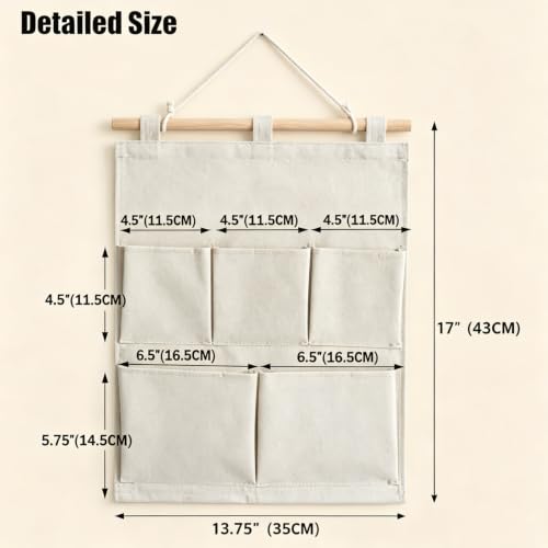 Over the Door Magazine Pockets, Closet Hanging Organizer Bag,5 Pockets - view 2