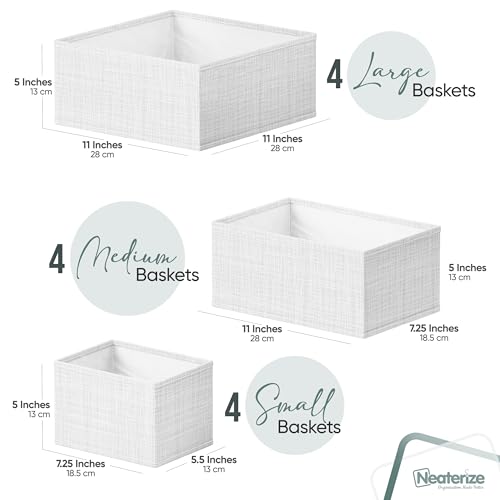 Drawer Organizer Clothes Set of 12 White-Grey - Dresser Organizer For Nursery, Bedroom, Closet - Perfect Baby Clothes Organizer and Storage & General Nursery Organization or Dresser Drawer Organizers - view 2