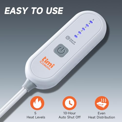 Heated Mattress Pad King - Electric Mattress Pad Cover with Dual Controllers, 5 Heat Settings & 10-Hour Auto Off, Deep Pocket Bed Protector for All Seasons, 78"x80" - view 4