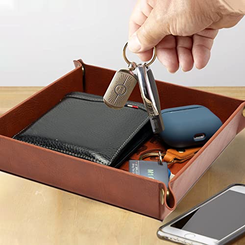 Best Papa Ever PU Valet Tray and Keychain Desktop Storage Organizer - view 4