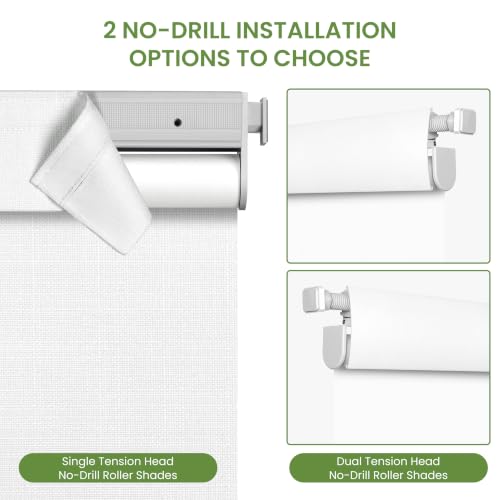 No Drill No Tools Blackout Roller Shades for Windows - view 2
