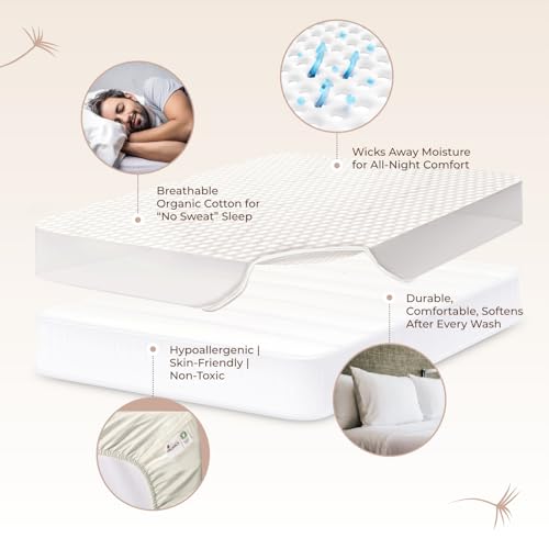 100% Cotton Organic Quilted Mattress Pad Protector - view 3