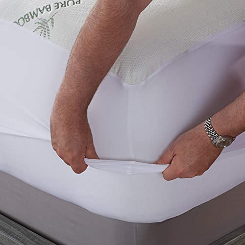 Queen Mattress Protector, Waterproof - Viscose Derived from Bamboo, Breathable, Noiseless Mattress Cover Protects Against Moisture, Spills, Stains (Queen) - view 5
