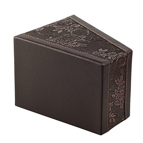 PU Leather TV Remote Control Holder with 3 Compartments,Nightstand Caddy Organizer,Storage Rack,Storage Box,Media Accessory Storage,Desk Organizers (Brown (Retro)) - view 3