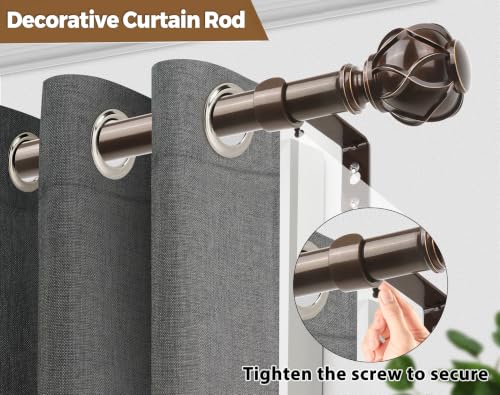 Curtain Rods for Windows 72 to 144 Inch, Long Heavy Duty, Bronze - view 6