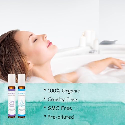 Aromatherapy Oils Roller Set, Natural Pre-diluted Essential Oils Roll On with Glass Rollerball, Relaxation Gift for Women & Men, Christmas Gift, Pack 4 x 0.33fl.oz - view 6