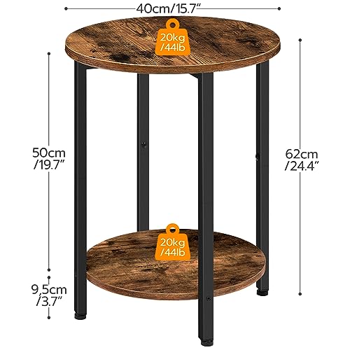 Round Side Table, Wooden Look Accent End Table for Sofa Couch - view 3