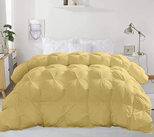 Toupe Down Alternative Pinch Pleated Comforter- Large Oversized King Plus 136 x 120 Inches 1 Piece All-Season Duvet Insert, 500 GSM with Corner Tabs 100% Egyptian Cotton- (Toupe Solid) - view 2