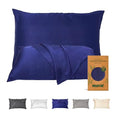 Plant-Derived Cooling Viscose Pillowcases Set of 2, Moisture Wicking, Smooth & Breathable Standard/Queen Pillow Covers for Hair & Skin Care, Soft Sleep Pillowcase Set (Navy, Standard)