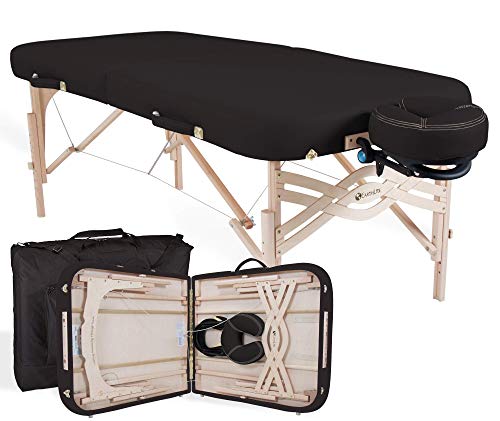 Premium Portable Massage Table Package SPIRIT - Spa-Level Comfort, Deluxe Cushioning incl. Flex-Rest Face Cradle & Strata Face Pillow, Carry Case (30/32” x 73”) - Made in USA