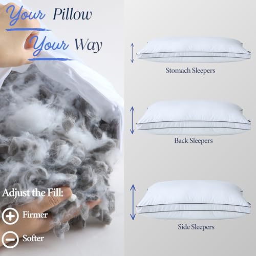 Adjustable Charcoal Memory Foam Pillow – Cooling Shredded Foam Bed Pillow for Side, Back & Stomach Sleepers – Breathable 400 TC Cotton Cover for Neck & Shoulder Support – CertiPUR-US - view 3