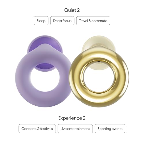Earplugs Day & Night Bundle (2-Pack) Quiet 2 + Experience 2 | Reusable Ear Plugs for Sleep, Noise Sensitivity, Music & More | 24 dB/18 dB Noise Reduction - view 2