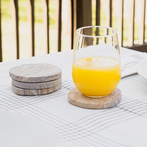 Absorbent Sandstone Coasters for Drinks, Set of 4 - view 4