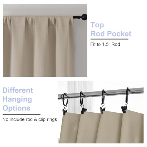Ava Biscotti Beige 36 Inch Long Cafe Tier Curtains 2 Panels - view 4