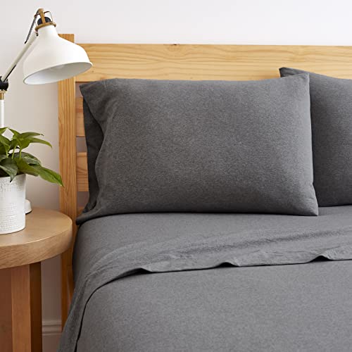 Road Trip America Jersey Knit Sheet Set - 3 Pieces Twin Cotton Sheets Set - Soft Cozy Stretchy Knit Bed Linen (Dark Grey, Twin) - view 3