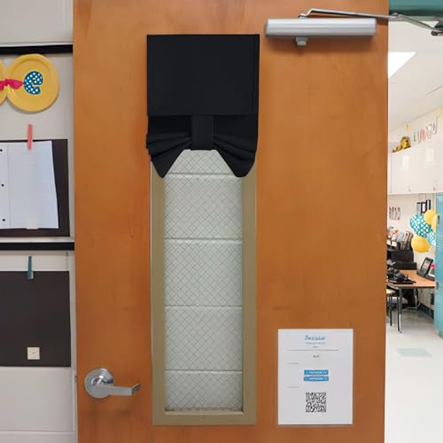 Black Privacy Lockdown Shade for Classroom Door Window Cover