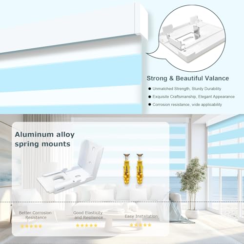 Motorized Blinds with Remote, Built-in Rechargeable Motor Smart Automatic Window Shades, Custom Size Electric Zebra Blinds Compatible with Alexa Google (70% Blackout Blue) - view 5