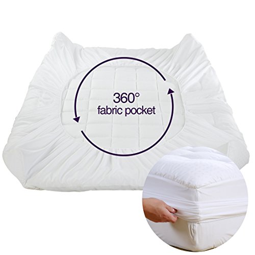 King Size Mattress Pad Cotton Pillow Top Mattress Topper White - view 5