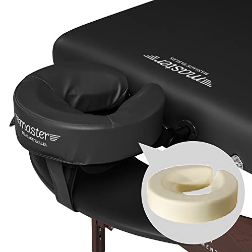 Master Massage Newport Portable Massage Table Package with Denser 2.5" Cushion, Walnut Stained Hardwood, Steel Support Cables, Pillows & Accessories, Black, 30" - view 3