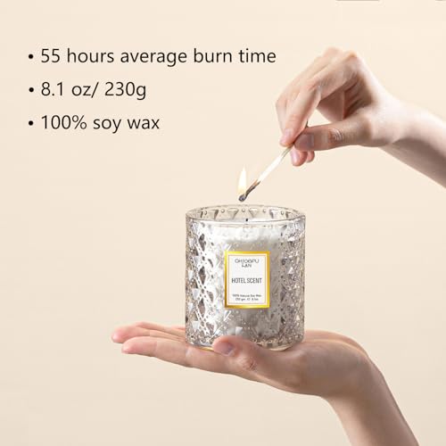 Hotel Scented Candle Natural Essential Oil, Luxury Scented Soy Jar Candle Gifts, Highly Scented, 8.1oz, Unique Blend to Promote Sleep & Relieve Stress - view 2