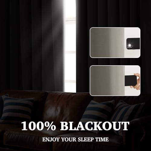 100% Blackout Velvet Curtains for Living Room, Light Blocking Nursery Curtains 2 Panels, Grommet Thermal Insulated Window Drapes for Sliding Glass Door, Camel Beige, 52" W x 90" L - view 3