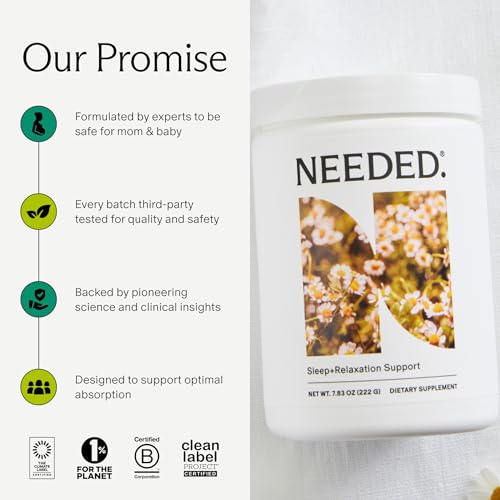 Needed. Sleep and Relaxation Support - Chamomile Powder for Relaxation and Magnesium Powder for Sleep Support, Safe and Effective Nutrients & Botanical Blend for Calm Sleep Supplement - 30-Day Supply - view 6