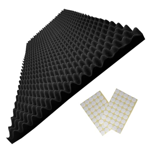 48"X 24"X 2" Egg Crate Foam Panel, Black Sound Proof Foam Panels, Acoustic Foam, Noise Cancelling Foam Studio Foam Panel, Sound Panels Noise Reducing For Walls（1 PCS）