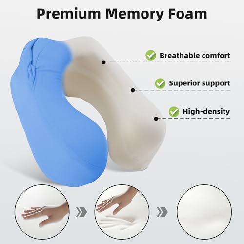 Privacy-Friendly Hooded Travel Pillow for Kids & Adults, Sensory-Friendly, Memory Foam Neck Support for Airplane, Car & Train, Breathable Fabric, Portable, Ultimate Comfort Shark - view 5