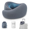 Travel Neck Pillow - Memory Foam Airplane Pillow with Chin Support