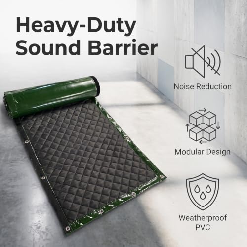 Outdoor Soundproof Blanket, 3MM Thick MLV Heavy Duty Sound Barrier, 40" x 108" PVC Oxford Cloth Sound Dampening Blanket for Construction, Garden, Playground, Stadium, Basketball Court - view 3