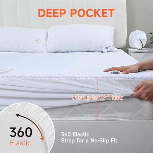 Heated Mattress Pad King - Electric Mattress Pad Cover with Dual Controllers, 5 Heat Settings & 10-Hour Auto Off, Deep Pocket Bed Protector for All Seasons, 78"x80" - view 2