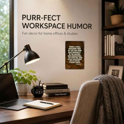 Well Packaged Lies Funny Metal Sign 8x12 Inch, Aluminum Wall Decor for Living Room Bedroom Office Study Room Library Cafe and Bookshop - view 6