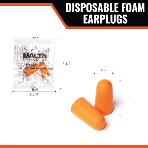 Foam Ear Plugs 200 Pairs – 32dB NRR Noise Cancelling Ear Plugs for Hearing Protection, Construction, Sleep, Concerts, Shooting, and More Individually Wrapped & Disposable Earplugs - view 5