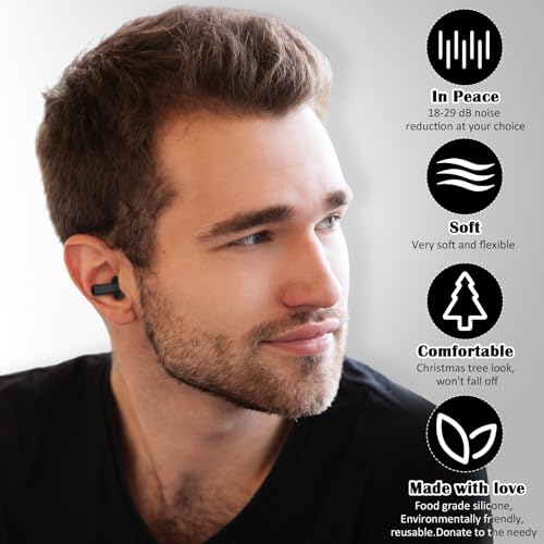 100 Pairs Silicone Ear Plugs Bulk with Case Nrr 29db, Black - view 4