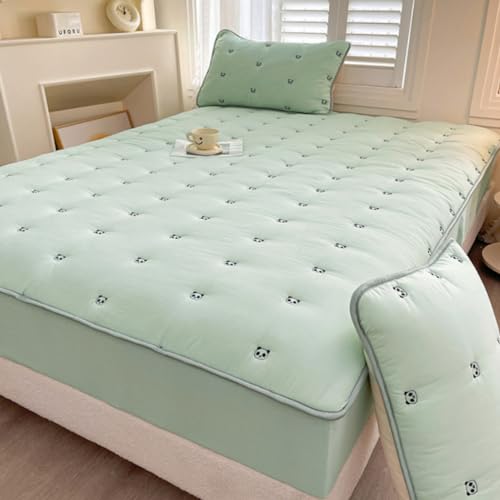 Mattress Cover Fitted Sheet Thickened Cotton Mattress Cover Protector Soft Comfortable Warm Non-Slip Breathable Mattress Topper 360°All-Around Package All-Inclusive for Bedroom,King Size - view 7