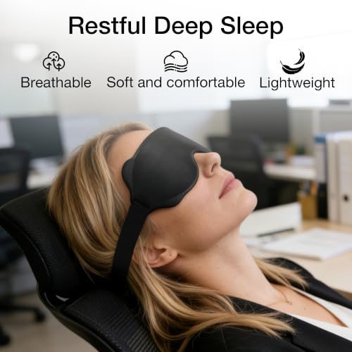 6D Sleep Mask, Light Block 0 Pressure with Earplug & Pouch, Purple - view 2