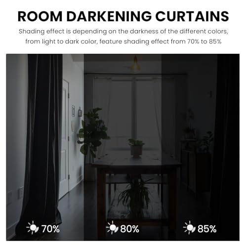 Velvet Room Darkening Curtains 108 Inch Long, 2 Panels, Black - view 2