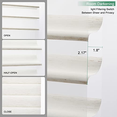 Custom Size Linen Shangri-La Roller Shades Sheer Shades Room Darkening Light Filtering Window Shades Triple Fabric Roller Blinds Light Control for Day and Night Ivory XG6017-1 - view 4